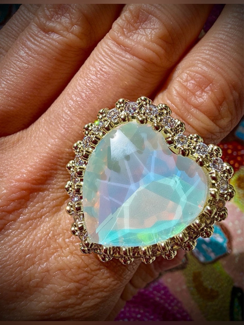 Feed Me Gems Valentina Puffed Heart (BDG) Ring Adjustable NWOT
